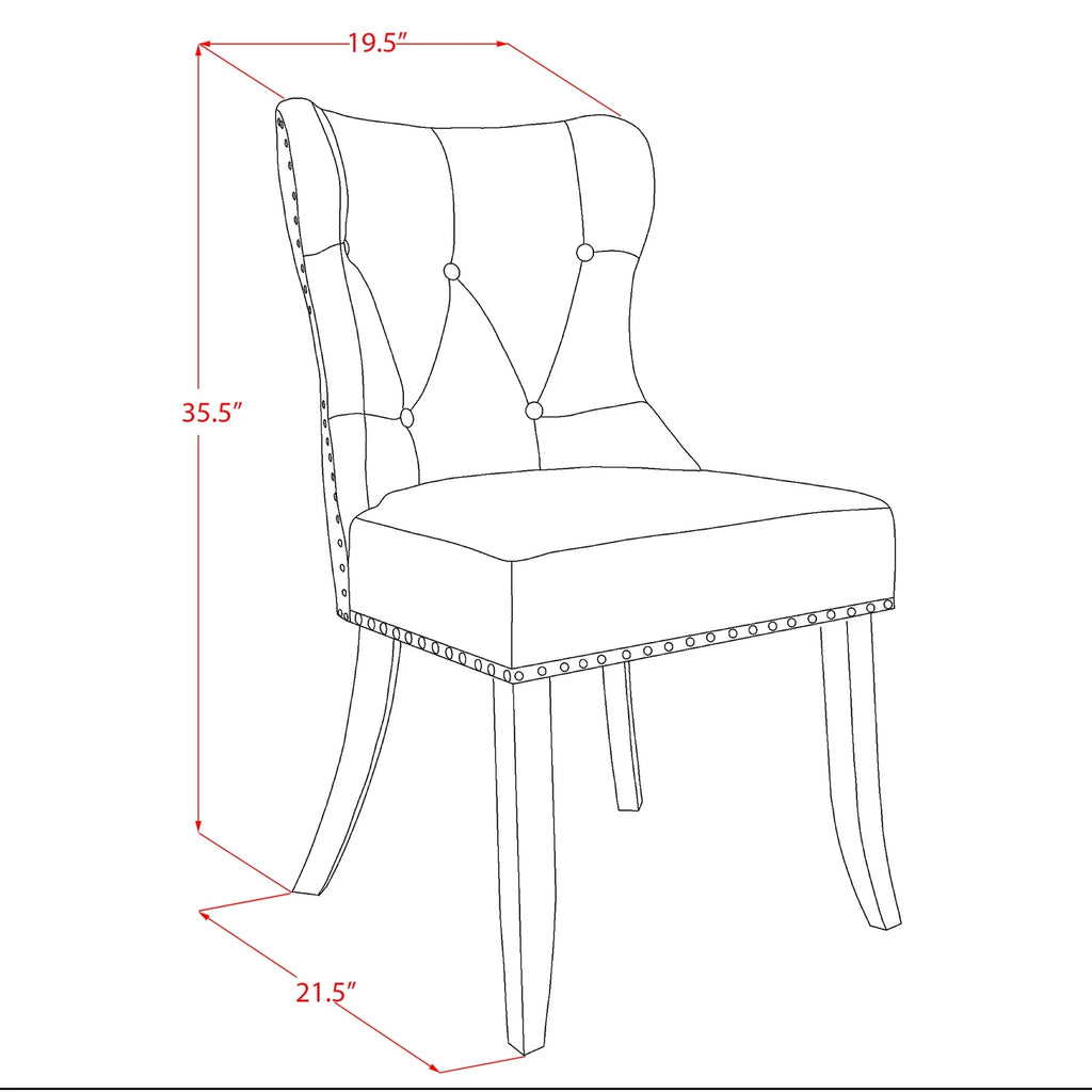 Mid Century Dining Chairs with Blue Linen Fabric Seat A724979