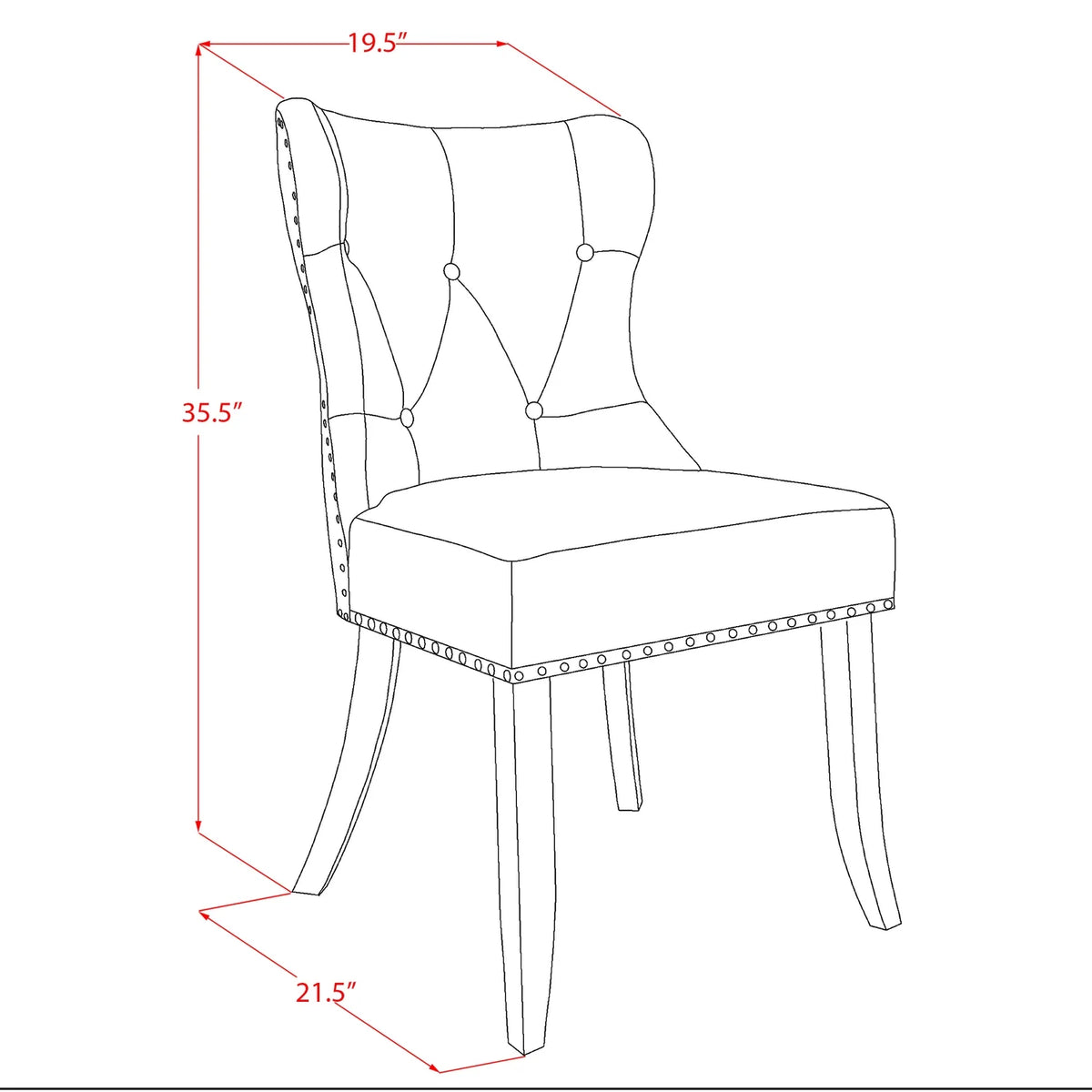 Mid Century Dining Chairs with Blue Linen Fabric Seat A724979