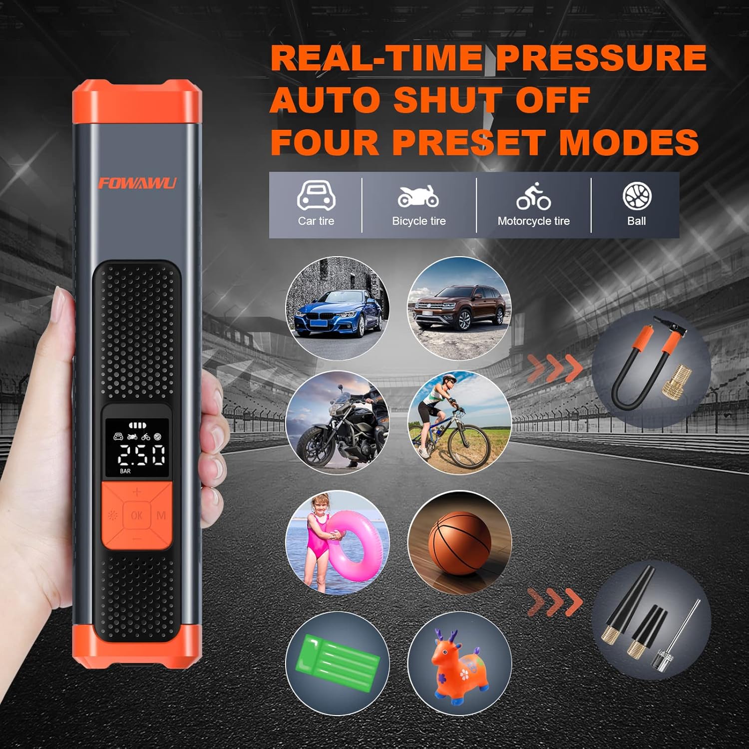 6000mAh 150PSI Tire Inflator Portable Air Compressor with LCD, Pack of 2 M381890