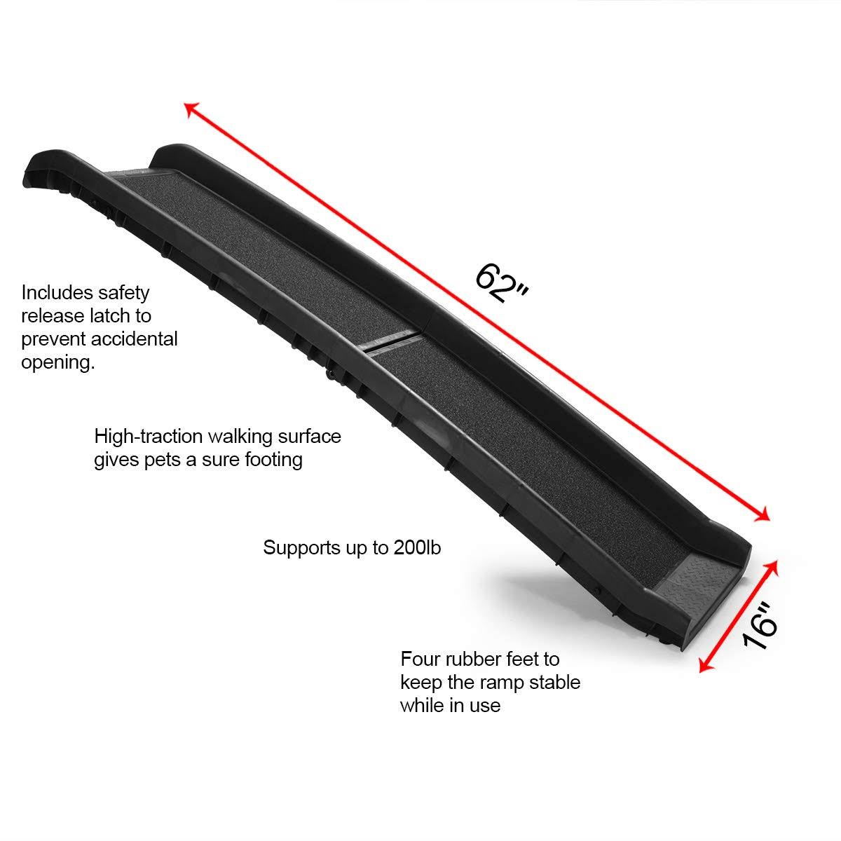 62x22 L Folding Pet Ramp Dog Ladder Portable Steps Stairs K8645