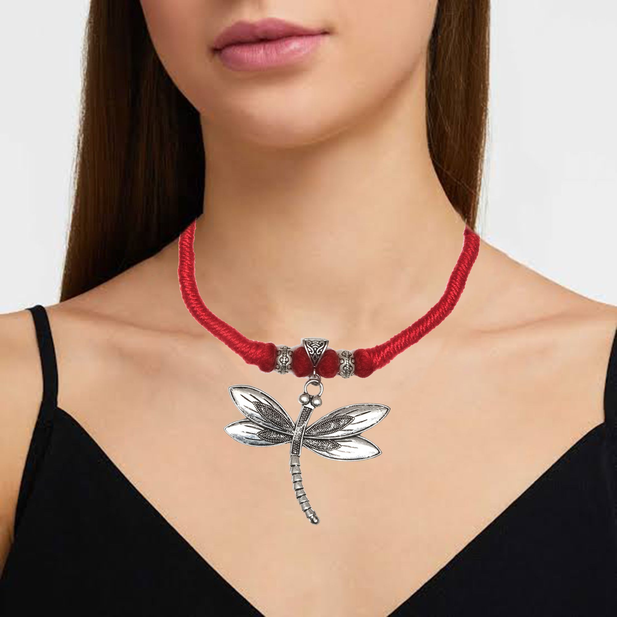 925 Silver Butterfly Macrame Necklace 20 in D8334