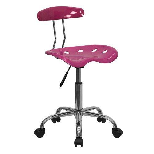 Vibrant Pink and Chrome Swivel Task Office Chair F5471