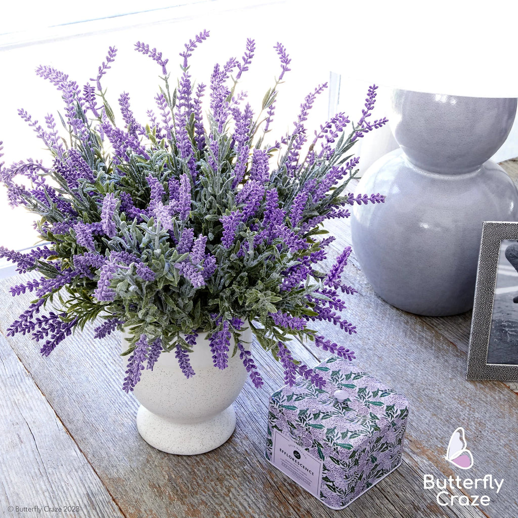 Artificial Lavender 4-Piece Bundle Faux Silk Plants D77760
