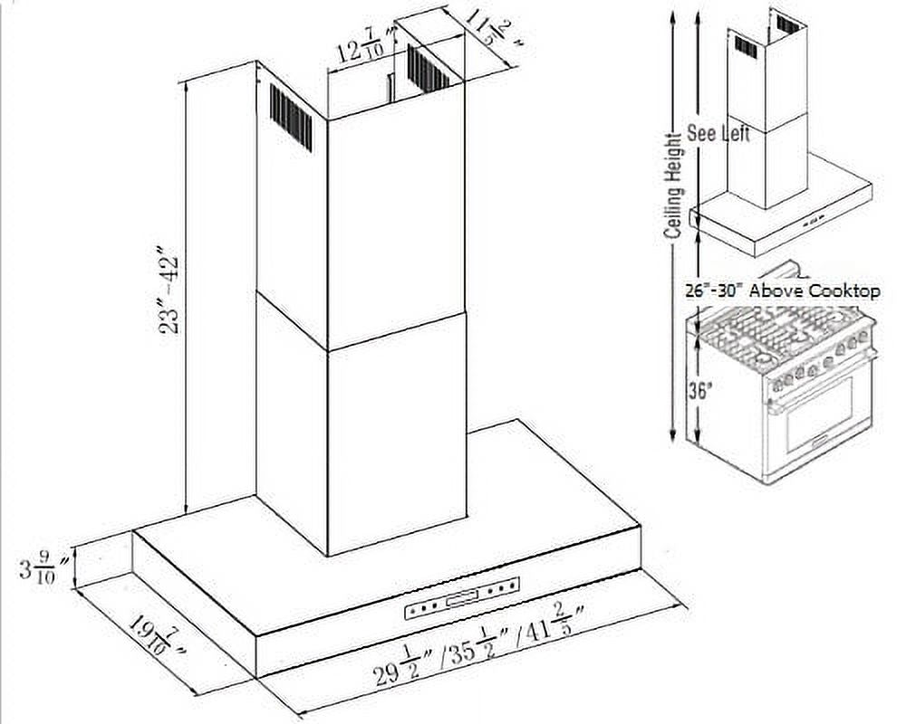 Wall Mount Extractor Range Hood Z686340