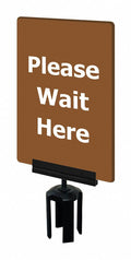 Acrylic Sign Brown Please Wait Here V29544