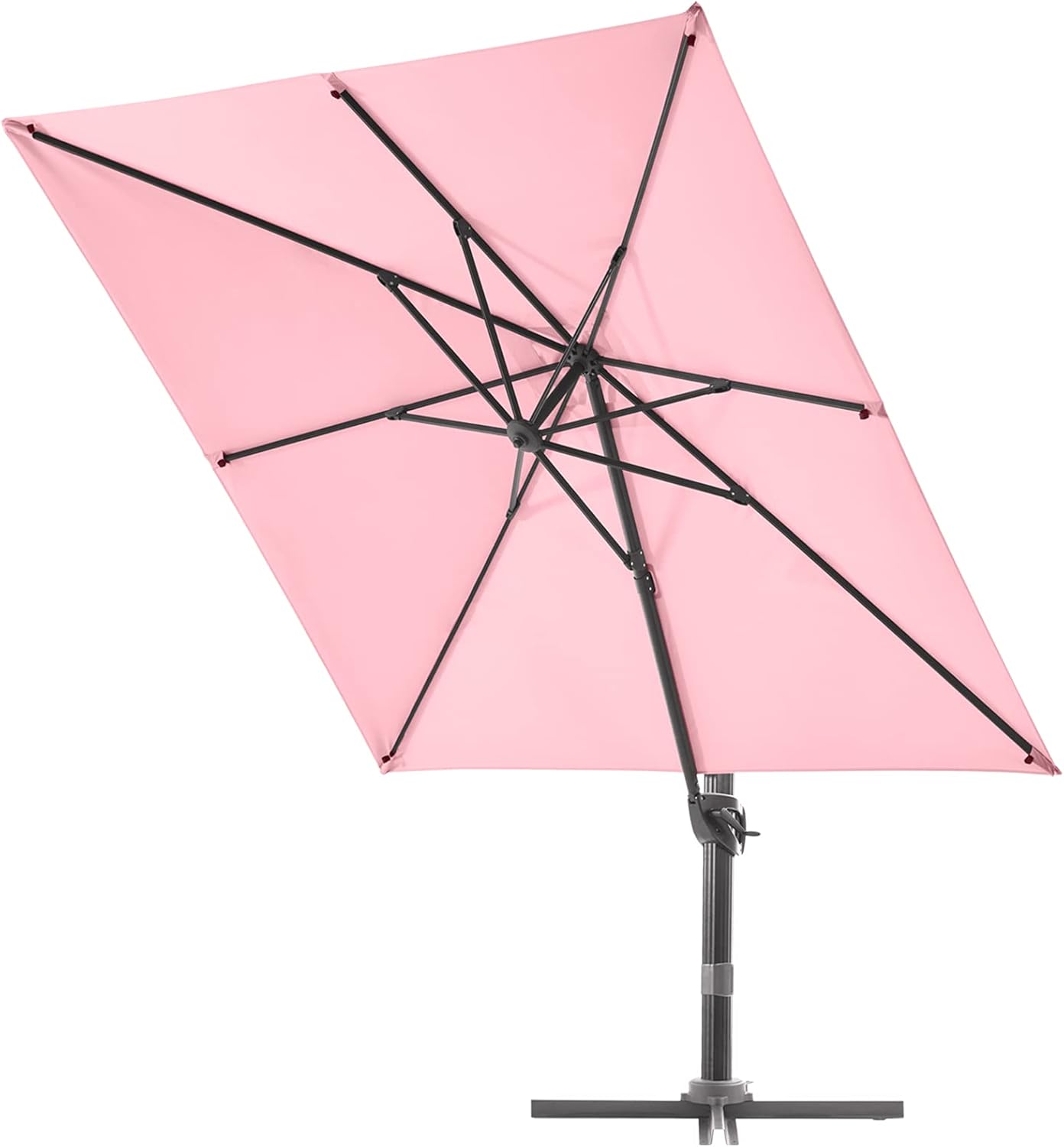 Beige 9x9 ft. Square Aluminum Cantilever Patio Umbrella U43324