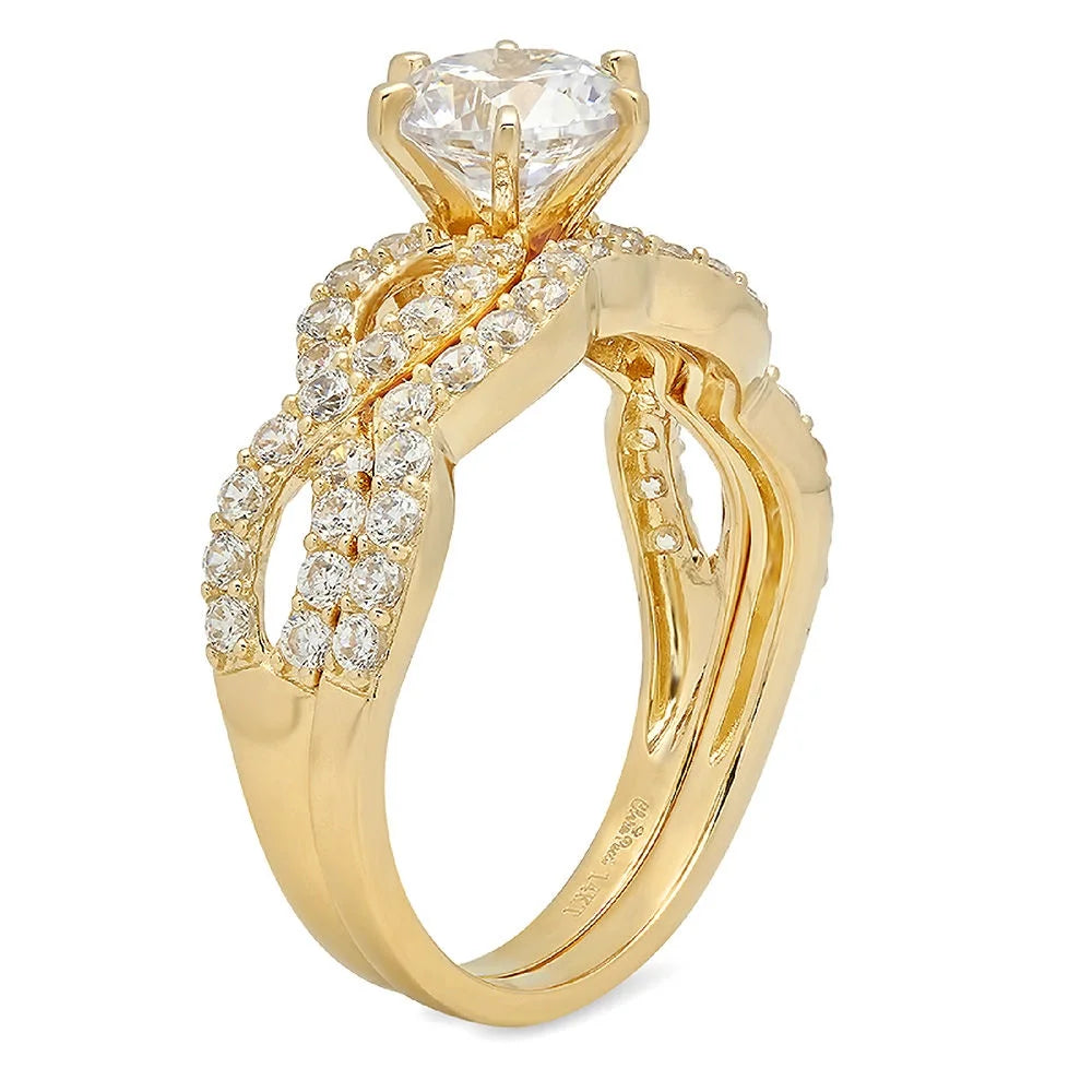1.52 ct Natural Diamond 18K Yellow Gold Engagement Ring F2188