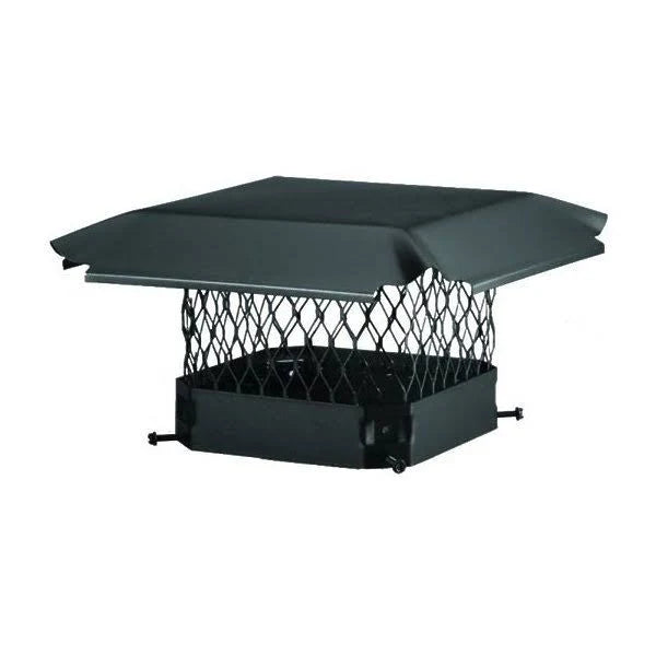 12x22 Round Single Flue Chimney Cap Black Galv Steel Mesh O2641