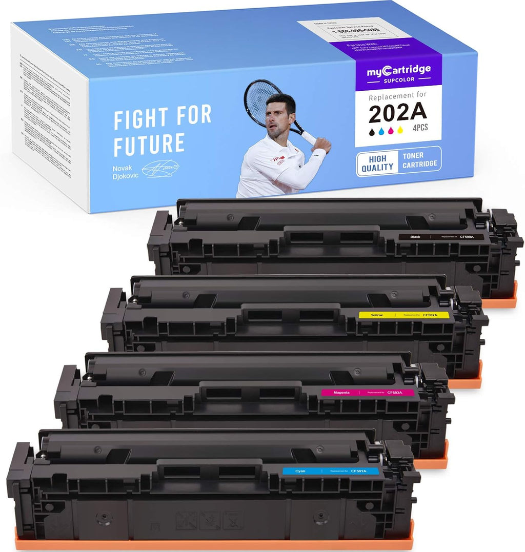 Compatible Toner Cartridge Replacement for HP 202A CF500A CF501A CF502A CF503A (4-Pack) C6985