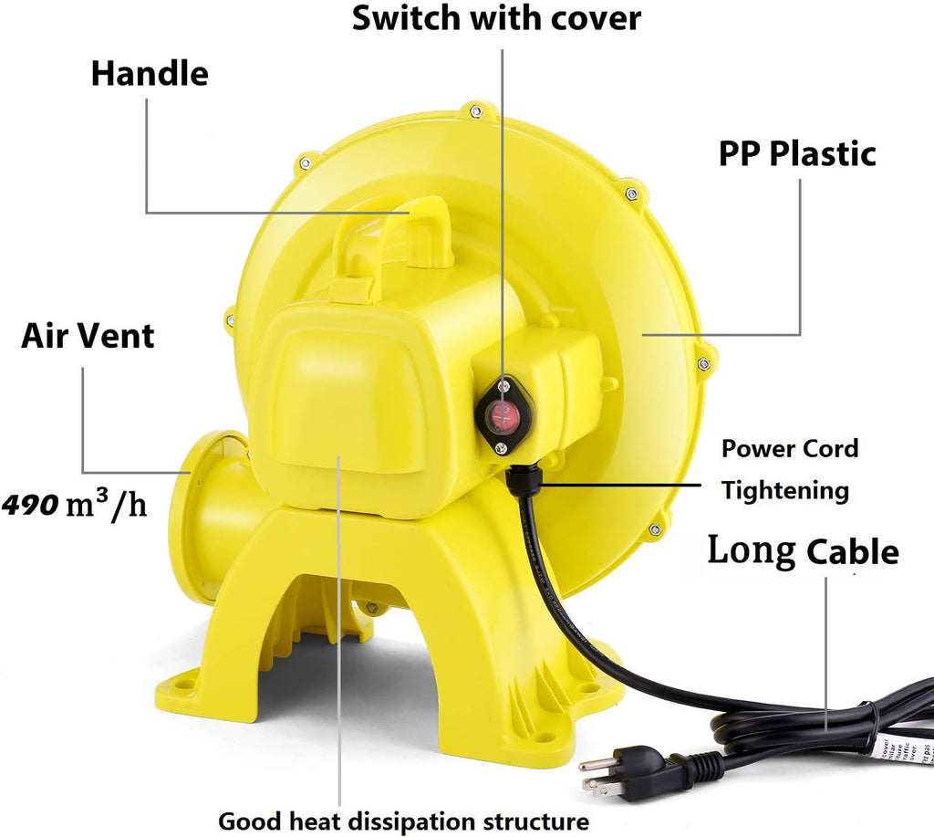 Yellow Commercial Inflatable Blower 750W 1HP G6575