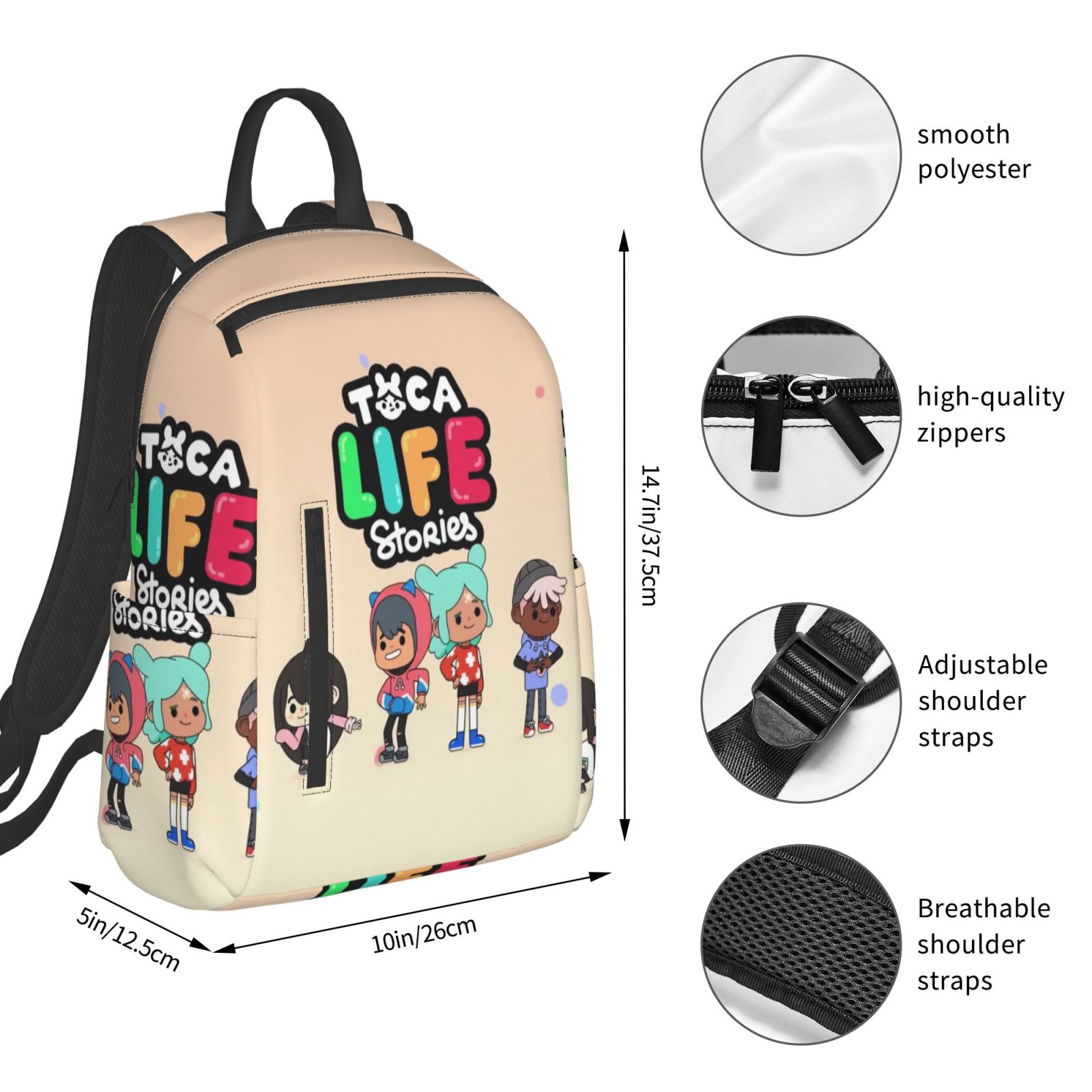 Lightweight Unisex School Backpack for Kids Teens Adult H7303