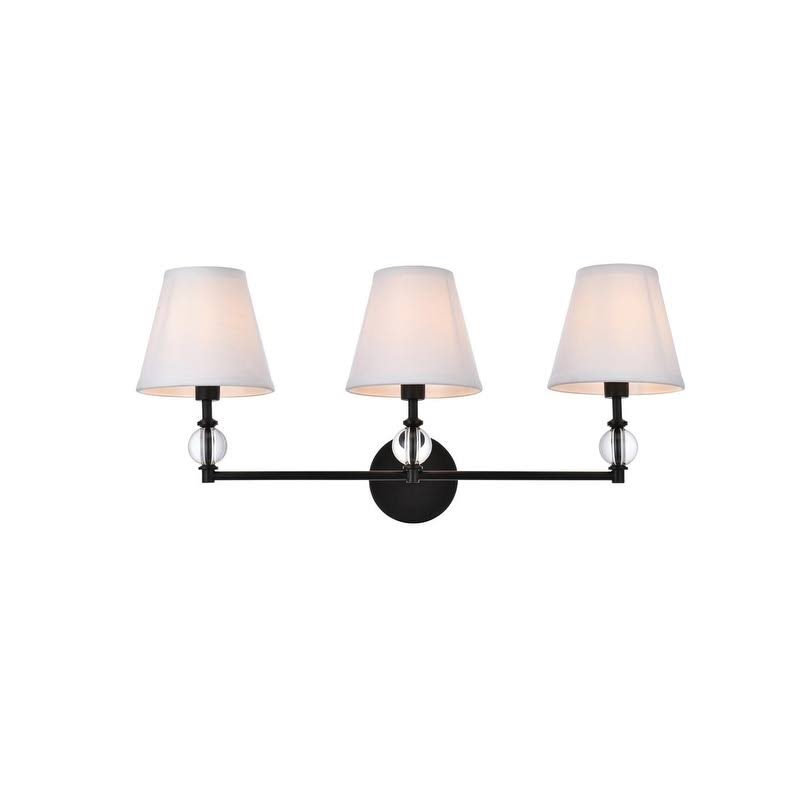 3 Light Bath Sconce with White Fabric Shade L5052