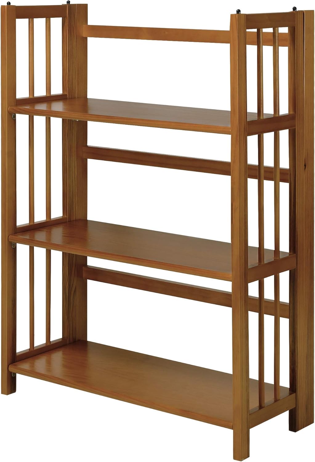 Mahogany 3-Shelf Folding Stackable Bookcase R133890