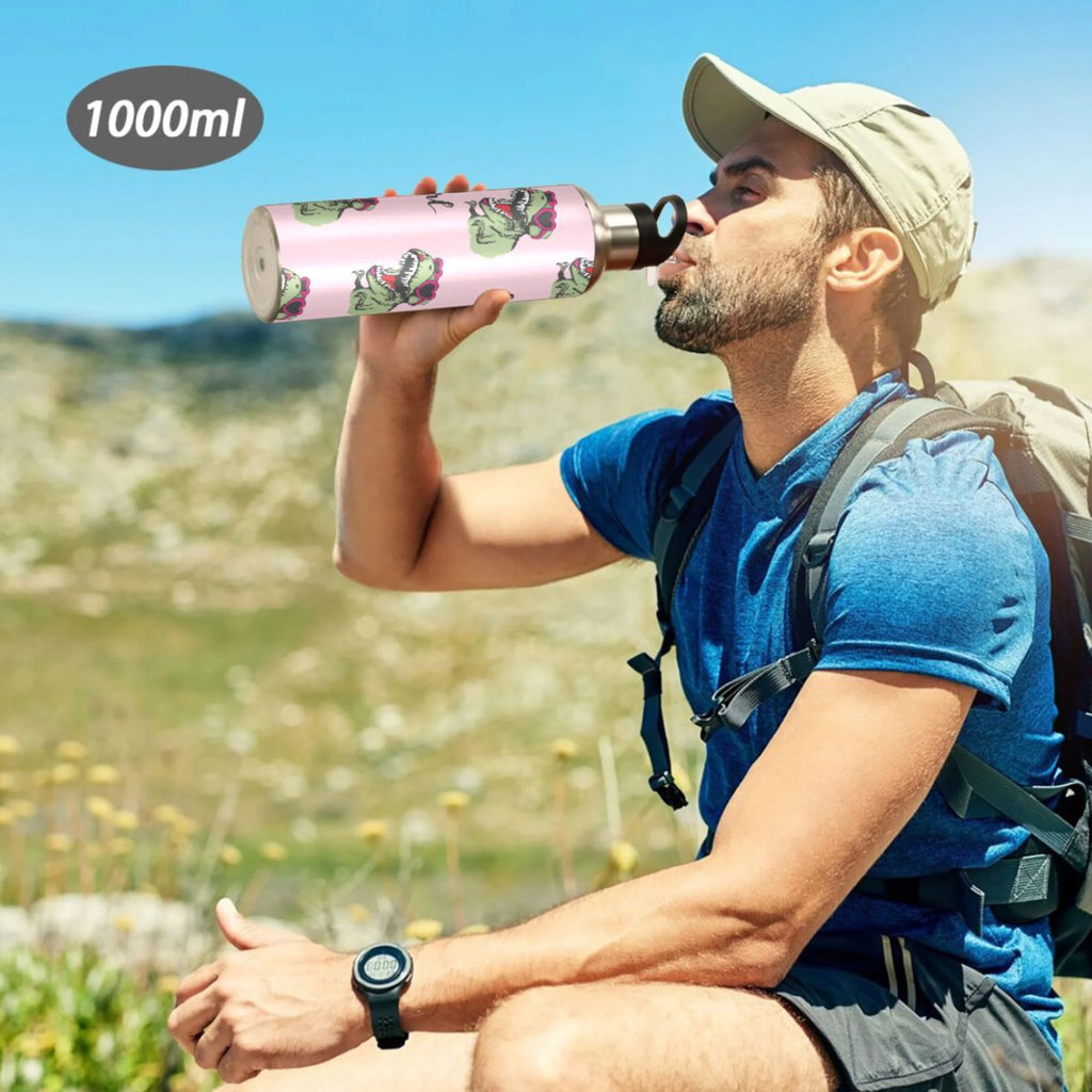 Pink Stainless Steel Insulated Water Bottle with Straw Lid E18676