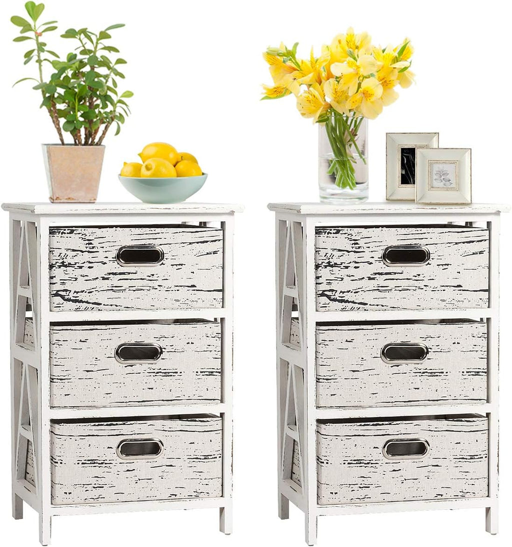 3 Fabrics Storage Drawer Units with Wood Frame B719