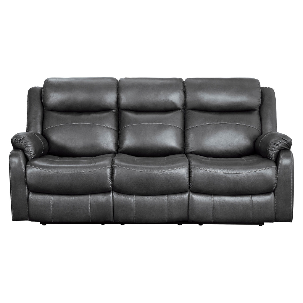 Grey Double Lay Flat Reclining Sofa with Drop-Down Table A4280