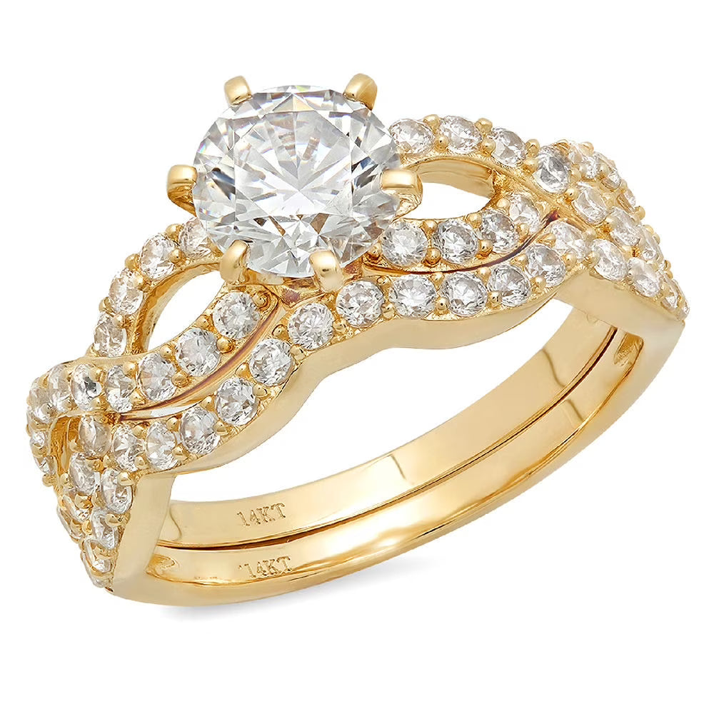 1.52 ct Natural Diamond 18K Yellow Gold Engagement Ring F2188