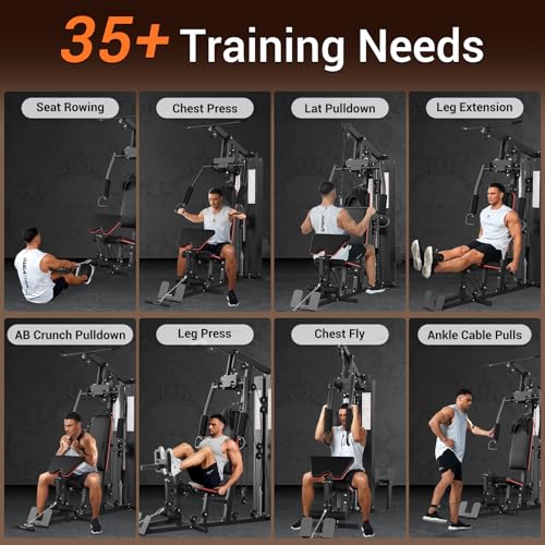 150LBS Weight Stack Home Gym Station with Pulley System Y36240