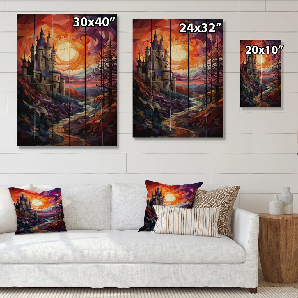Natural Pine Wood Cityscapes Print Z755326