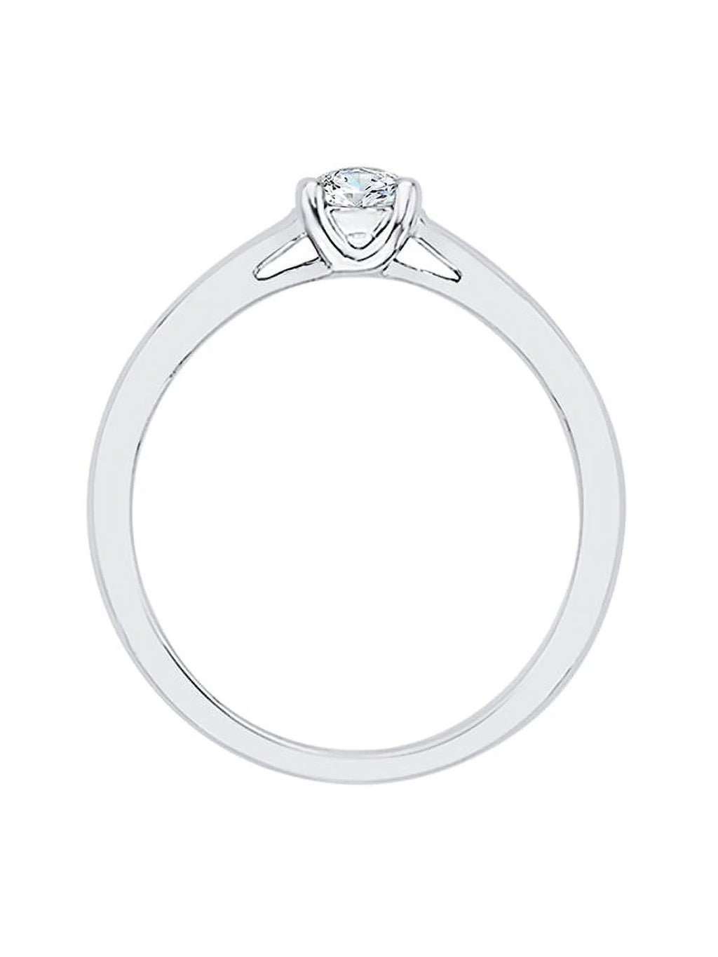 Sterling Silver Diamond Solitaire Engagement Ring U905482