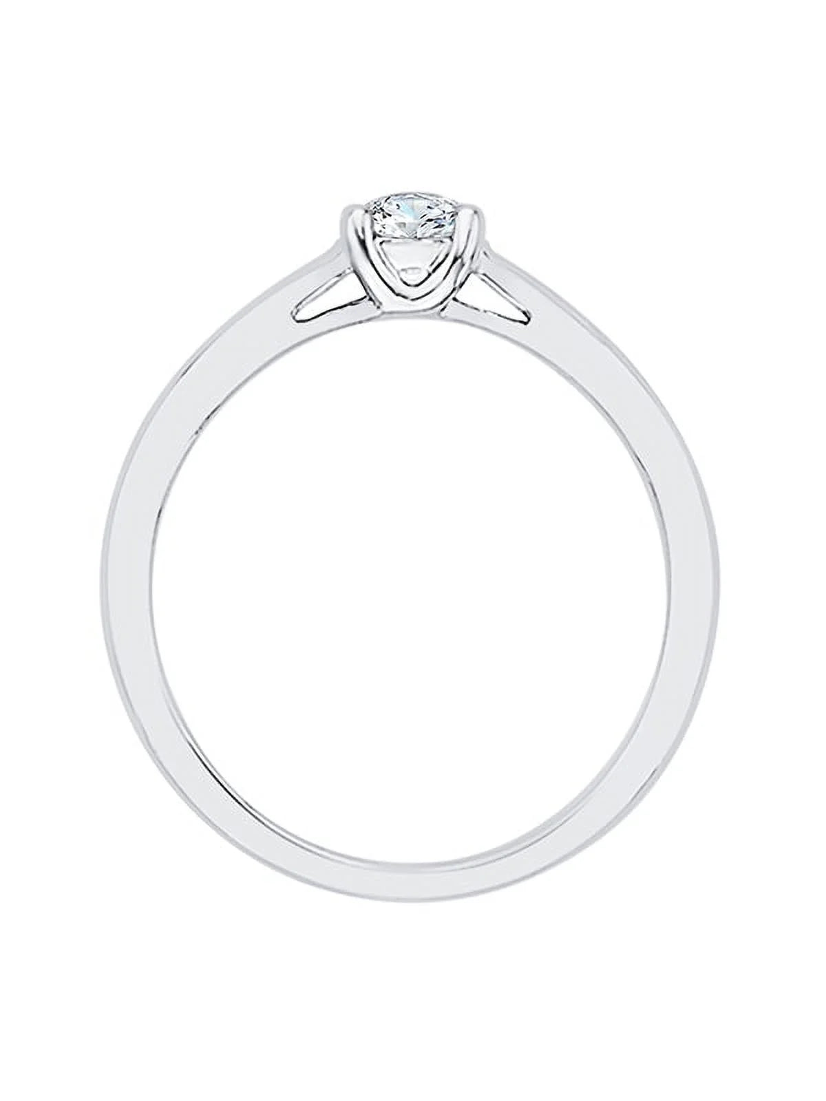 Sterling Silver Diamond Solitaire Engagement Ring U905482