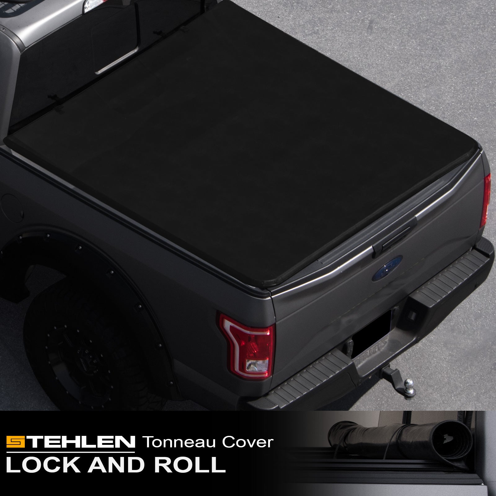 Lock And Roll Up Tonneau Cover Black 6.5 Feet Short Bed M25245