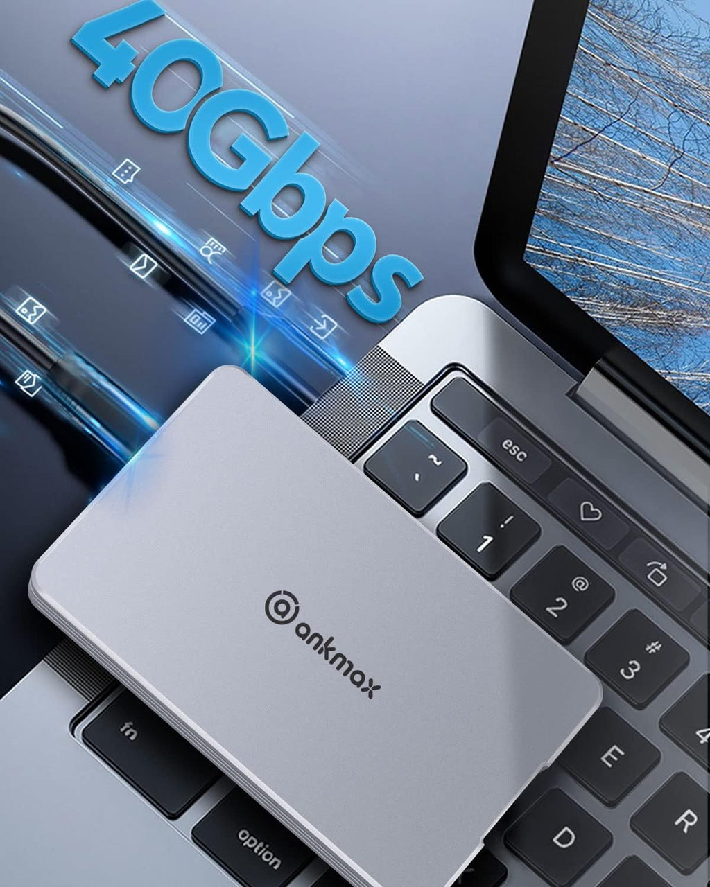 USB4 Enclosure for NVMe M.2 SSD, Aluminum External Hard Drive Enclosure V2237