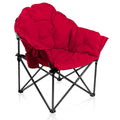 Oversized Moon Saucer Chair with Folding Cup Holder and Carry Bag - Red F8395
