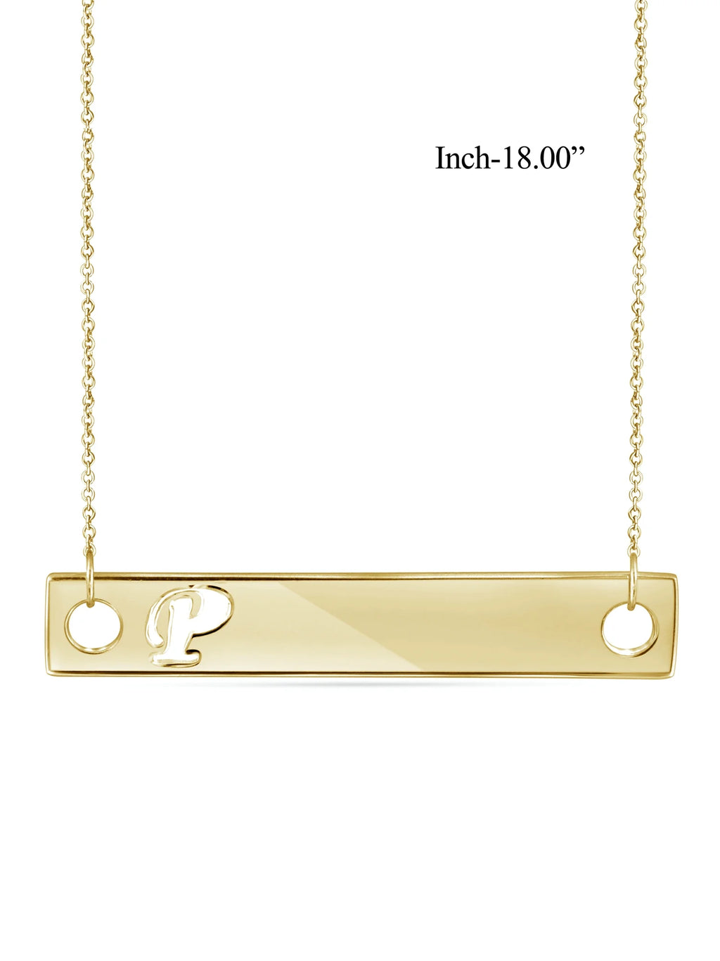 14K Gold Over Silver Bar Necklace T276047