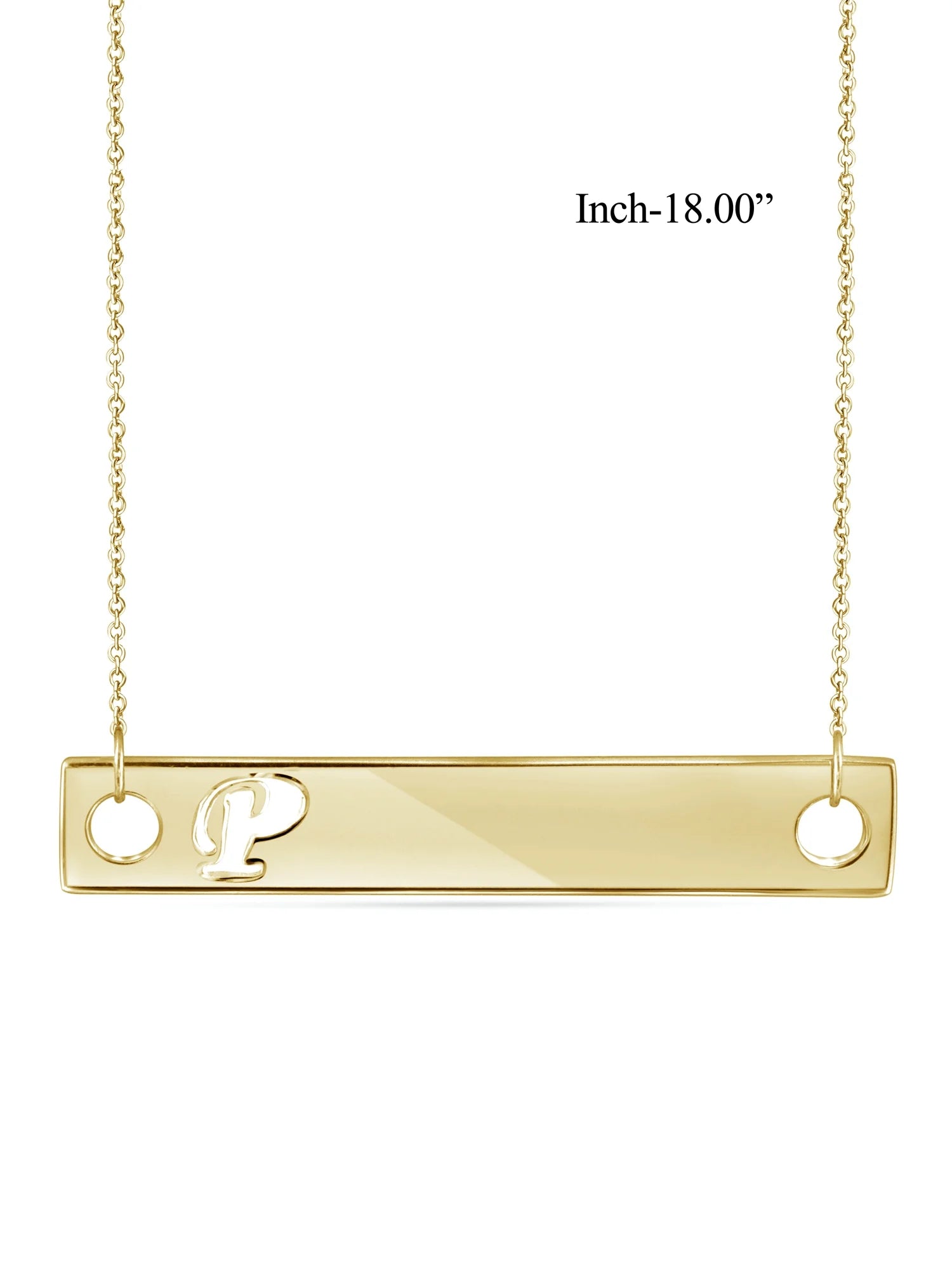 14K Gold Over Silver Bar Necklace T276047