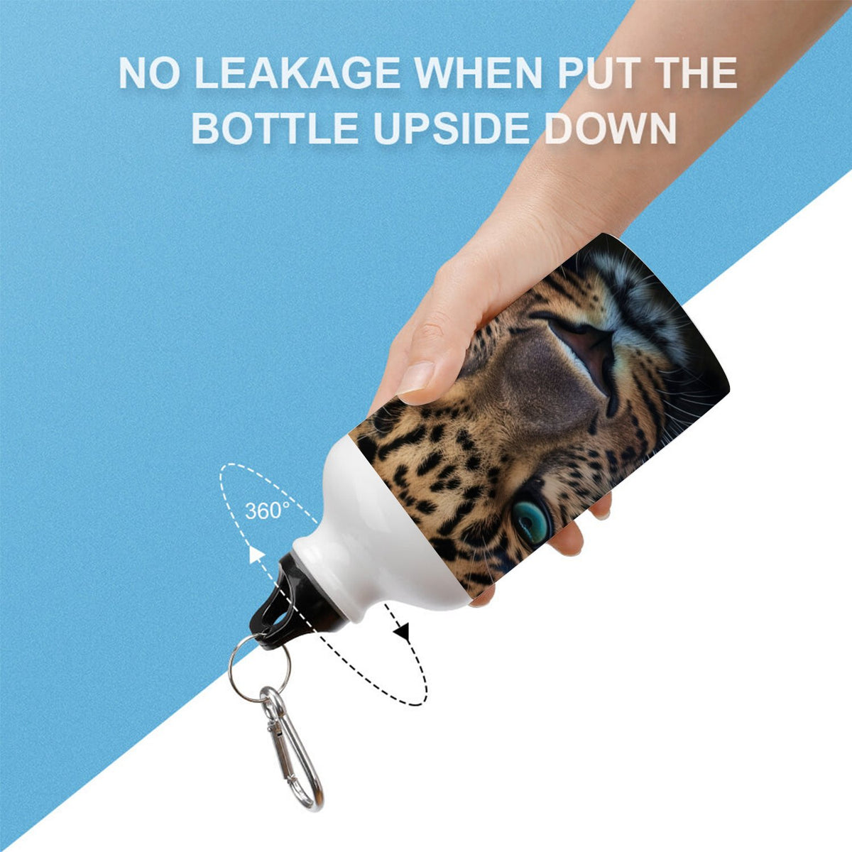 Gold Leopard 400ml Sport Aluminum Water Bottle with Twist Cap D7125