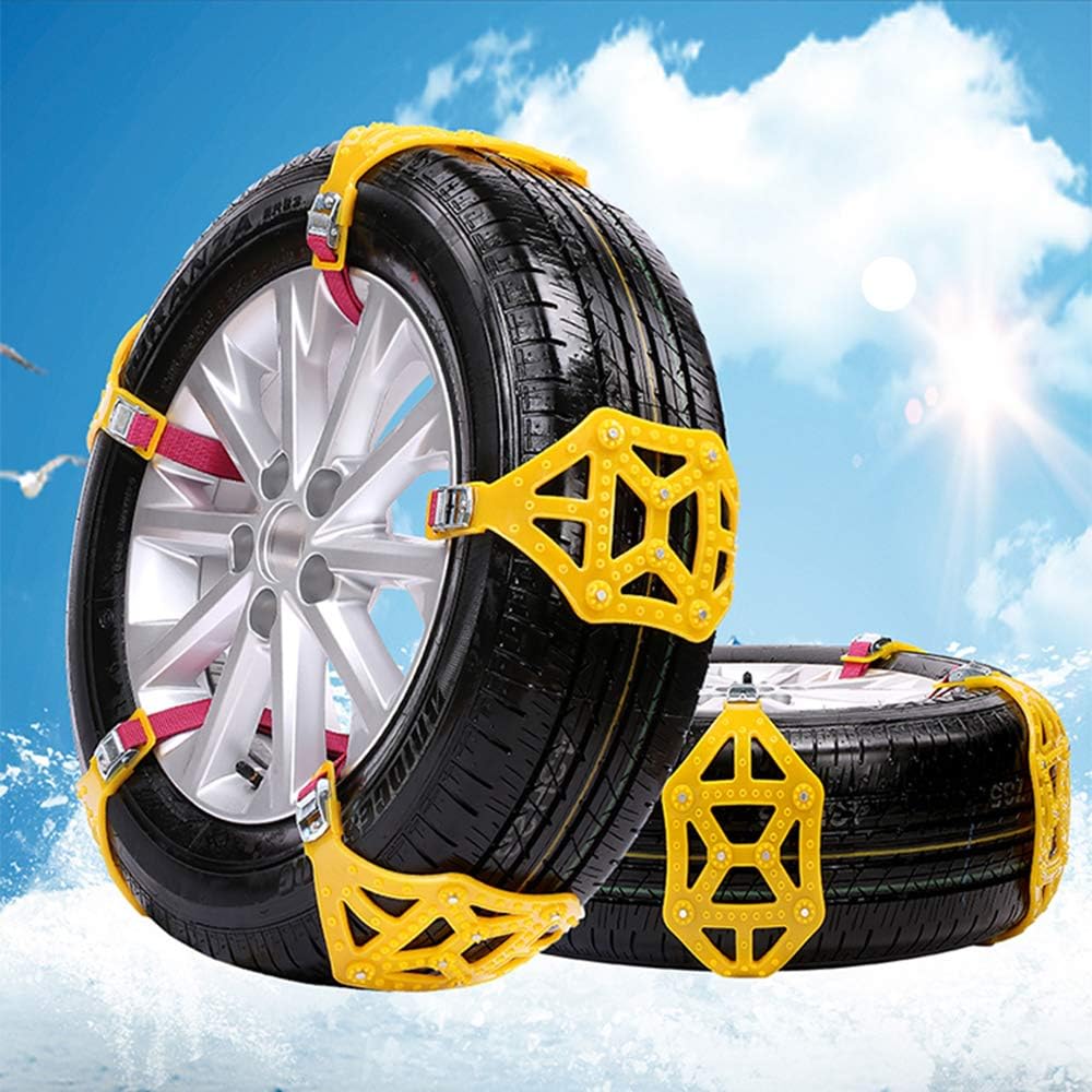 8Pcs Anti-Skid Snow Chains for Tyres, Universal 165-285mm D3578