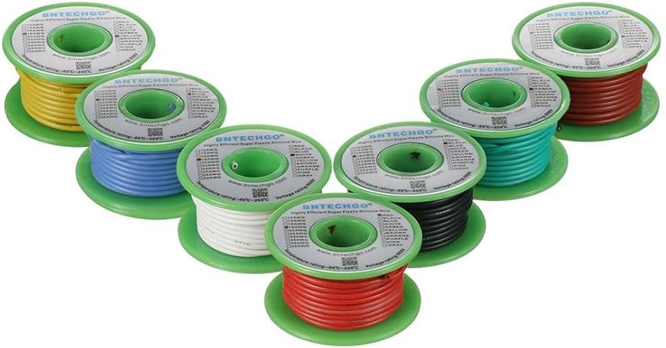 18 Gauge Silicone Wire Kit 7 Color Each 50 ft Stranded Tinned Copper Wire Pack of 2 C319250