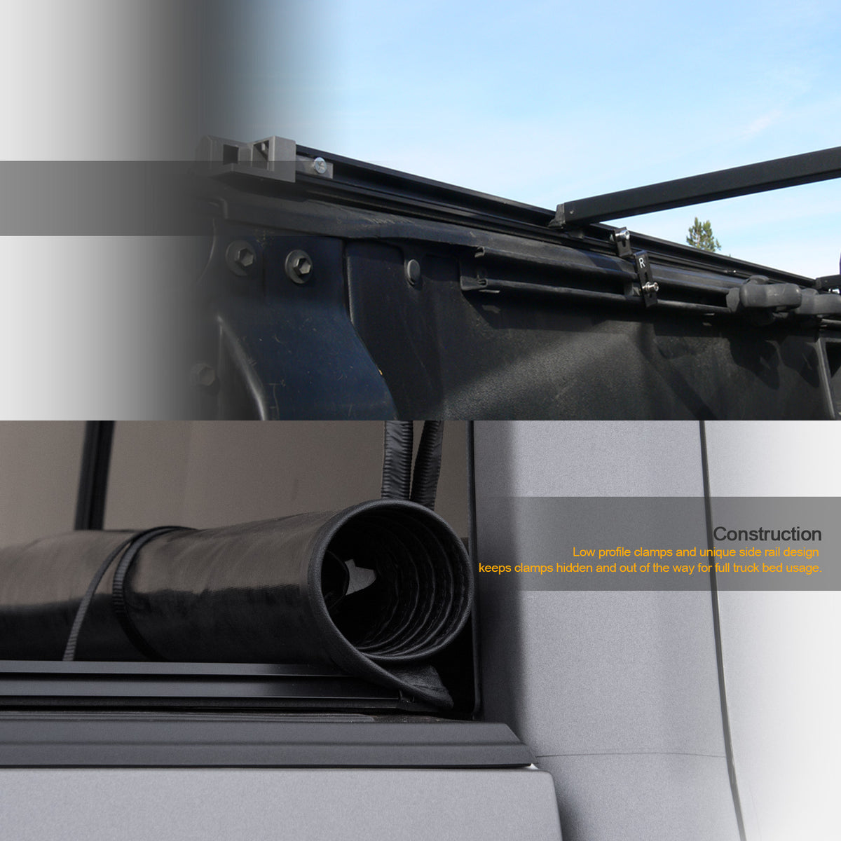 Lock And Roll Up Tonneau Cover Black 6.5 Feet Short Bed M25245