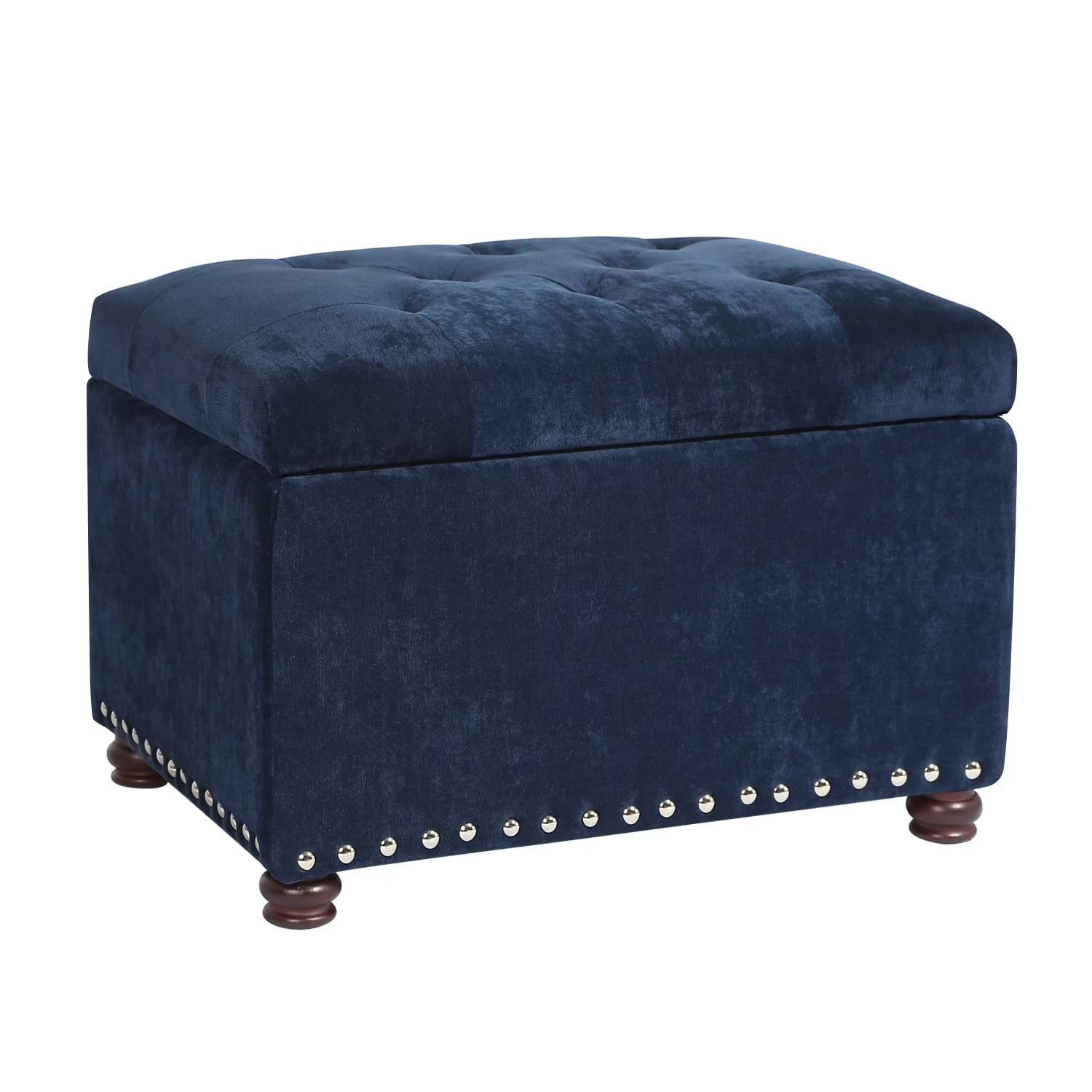 Leather Storage Ottoman Foot Rest Stool, 18 inch Y820