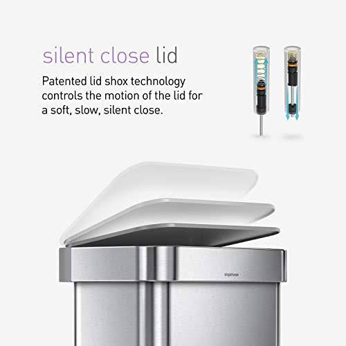 Brushed Stainless Steel Kitchen Step Trash Can T41347