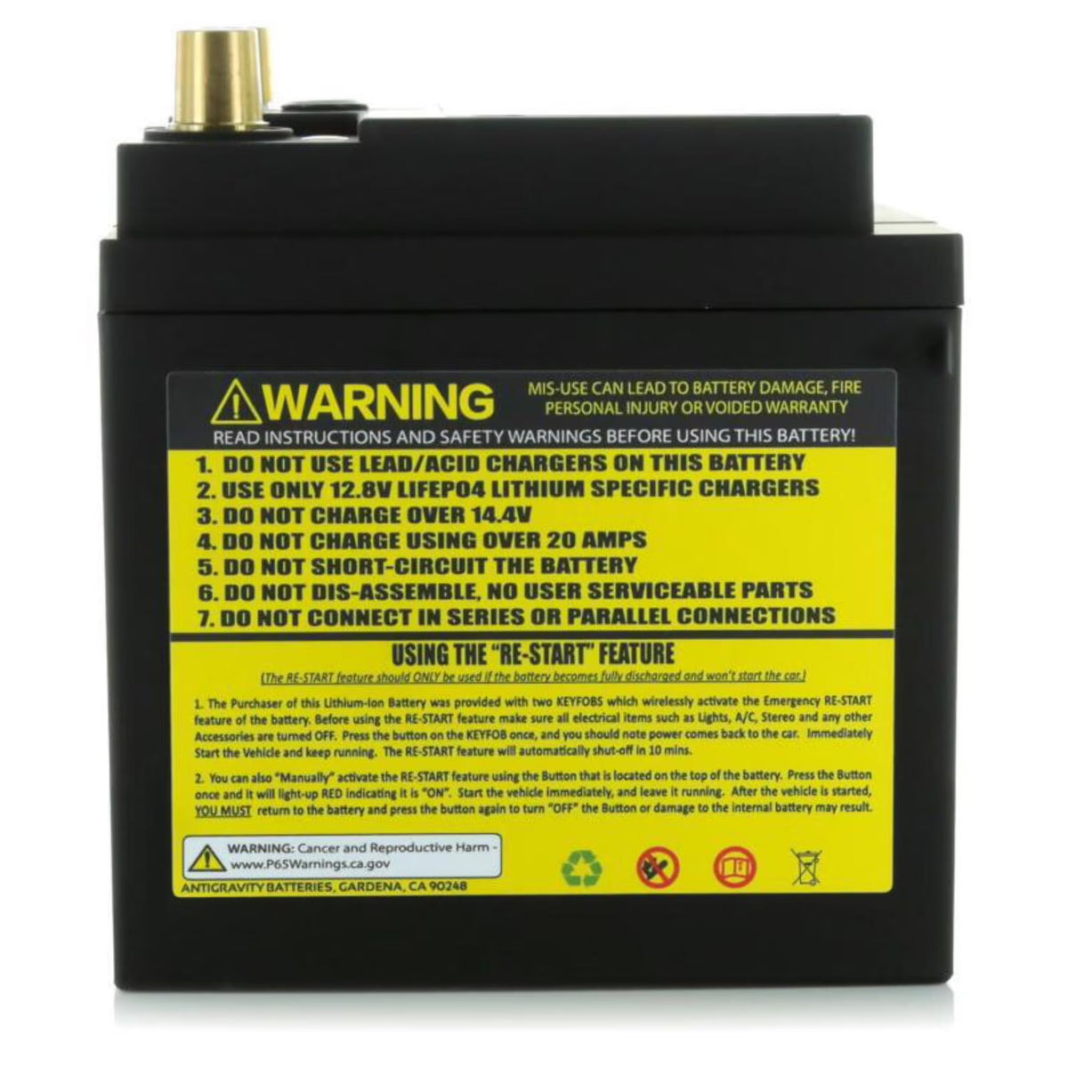 Antigravity H6/Group 48 Lithium Car Battery w/Re-Start R88760