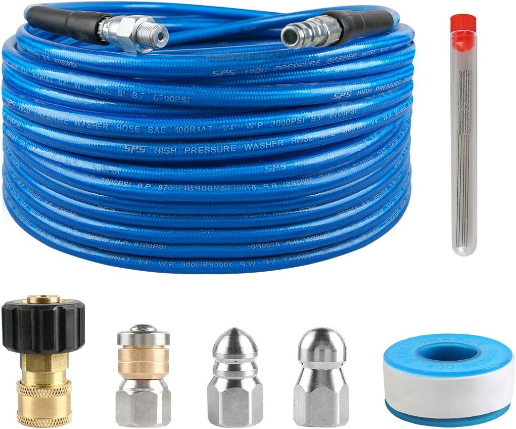 Sewer Jetter Kit, 100 FT Hose, 1/4 Inch NPT, 4000 PSI, Pack of 2 X424