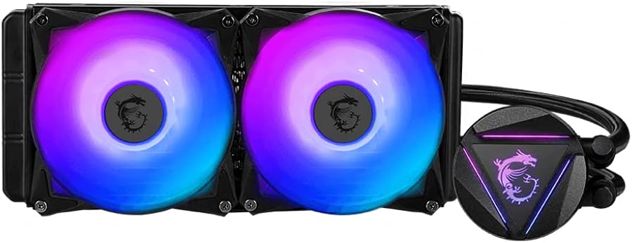 240mm Radiator CPU Liquid Cooler with Dual 120mm aRGB PWM Fans W514874