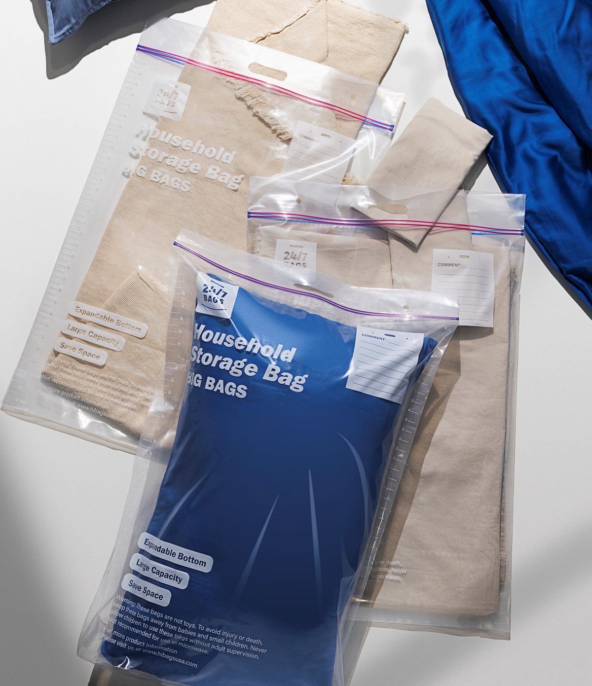 XXL Storage Bags, 20 Gallons, 9 Count, with Carry Handle G229