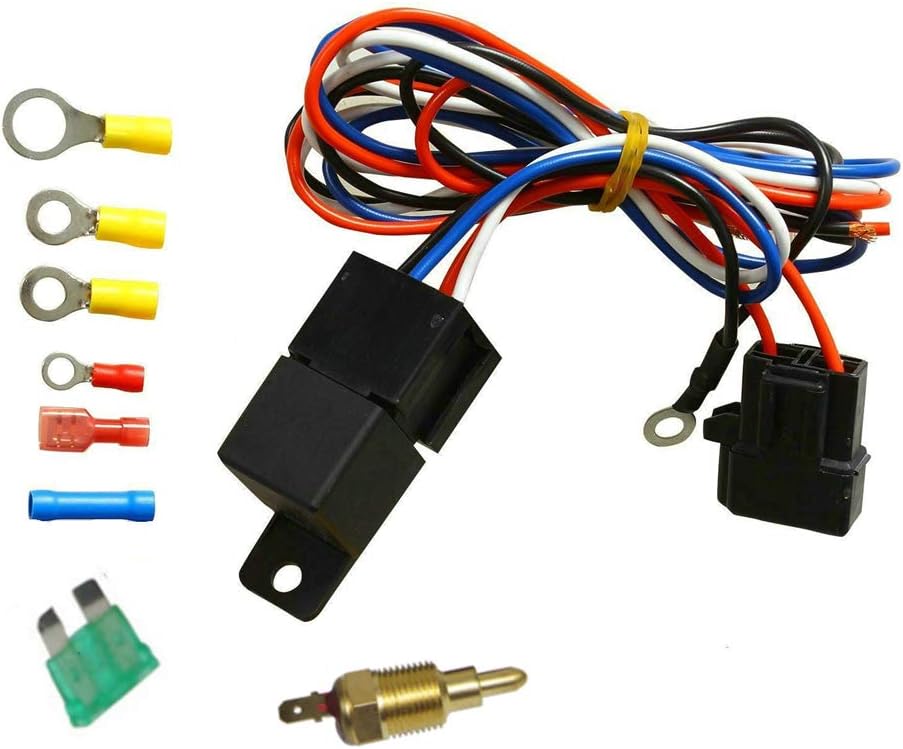 3 Row Core Aluminum Radiator with 16" Fan and Thermostat Relay Wire Kit P691