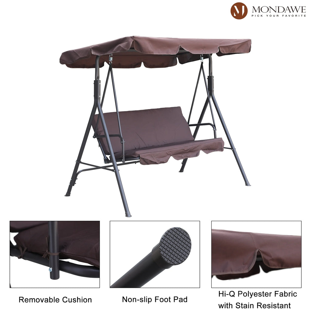 Freestanding Patio Swing Chair with Canopy V7357