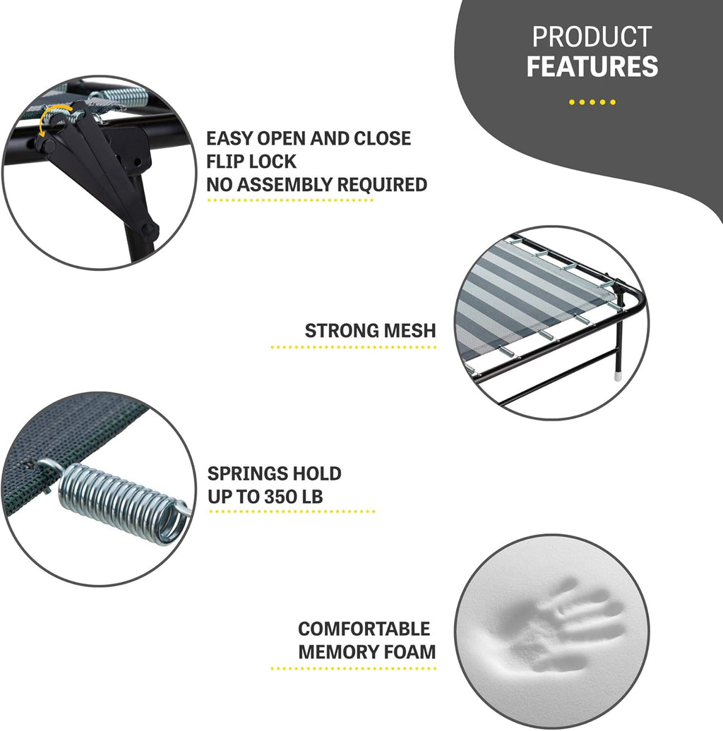 Folding Bed with Memory Foam Mattress and Carry Bag A5861
