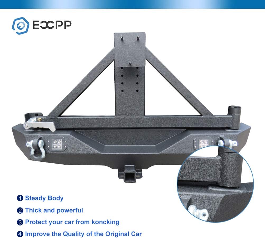 Texture Black Rear Bumper with Tire Carrier for JEEP Wrangler JK X513797