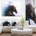 Black Unicorn Animal Canvas Art Print L9553