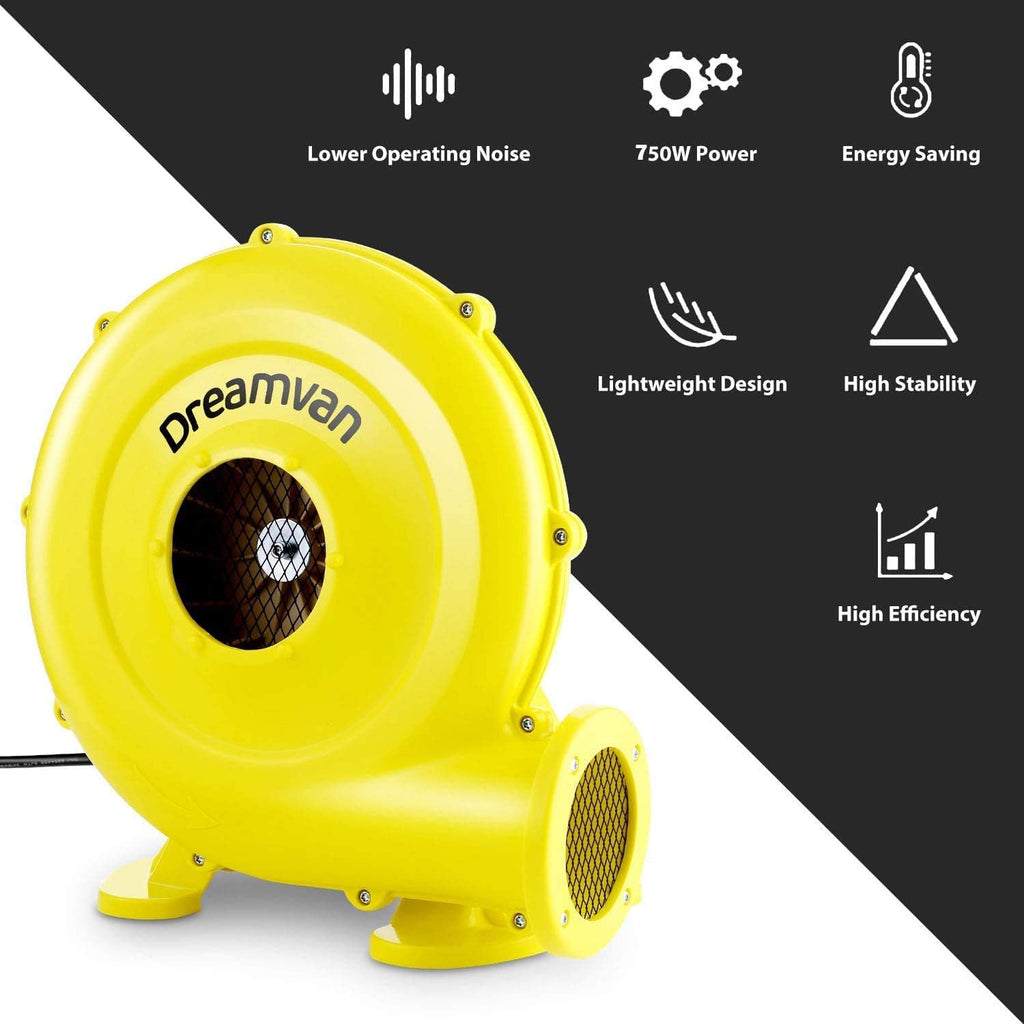 Yellow Commercial Inflatable Blower 750W 1HP G6575