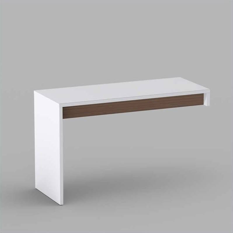 White and Walnut 3 Drawer Computer Desk L2260