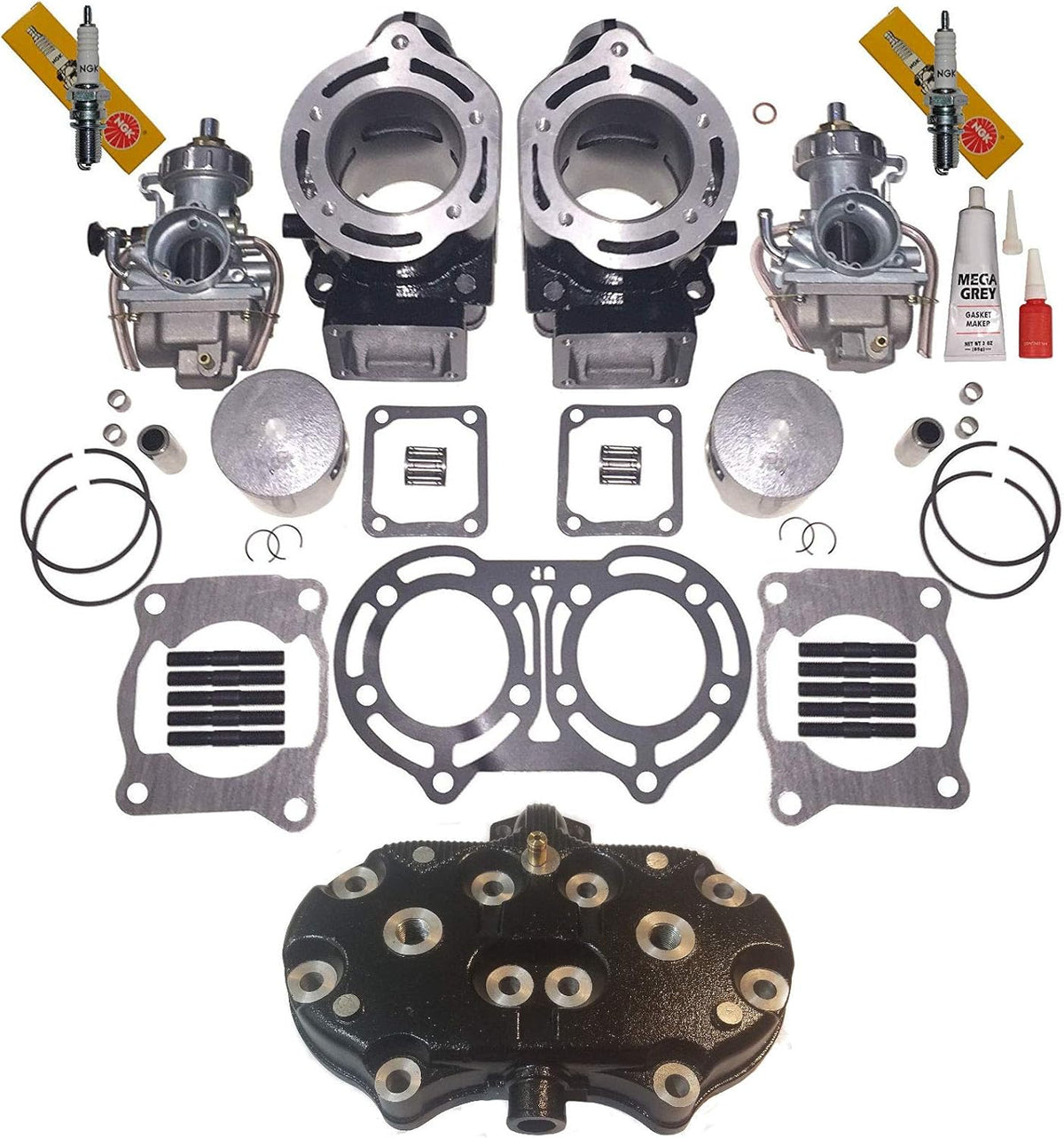 Carburetor Cylinder Head Piston Gasket Top End Kit J573416