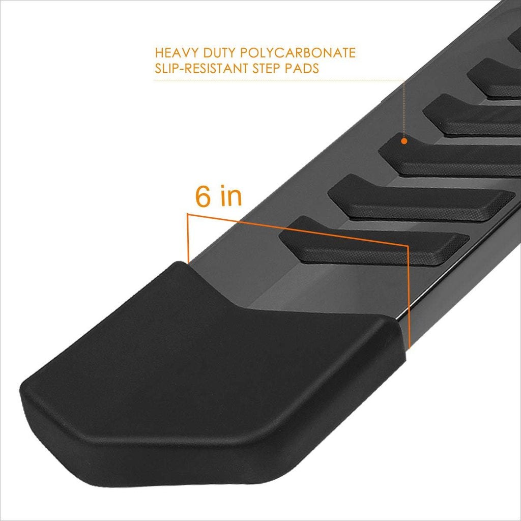 6 Inch Black Alumium Running Boards O421