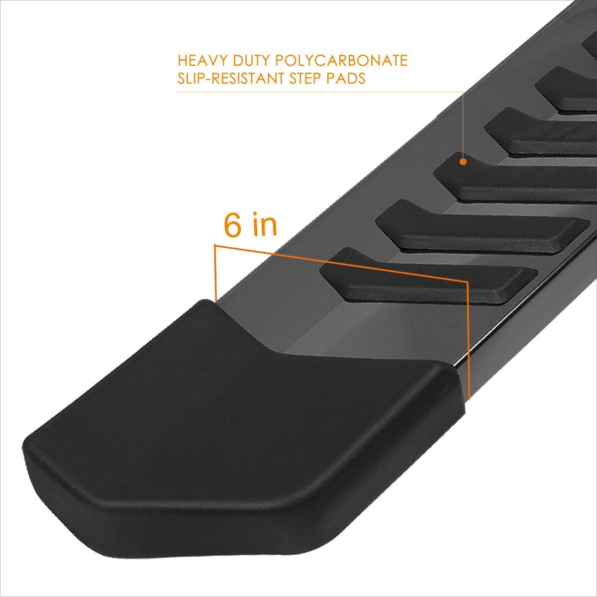6 Inch Black Alumium Running Boards O421